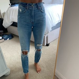 ABERCROMBIE High Rise Denim with Rip